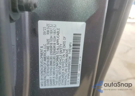 2024 Honda Odyssey Exl z USA, uszkodzony, nr VIN 5FNRL6H66RB007396